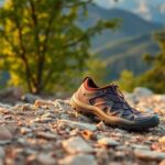 Barefoot shoes hiking in wet conditions