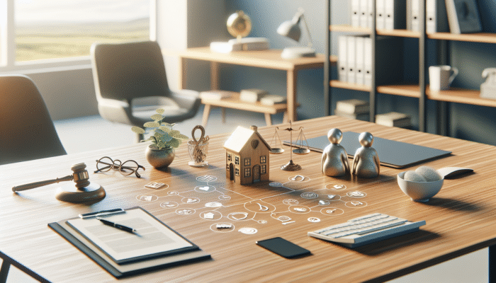 A desk showcasing "Lasting Power of Attorney" documents, symbolising property management and elder care.