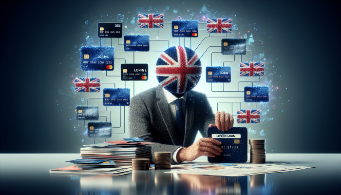 Debt Consolidation vs Personal Loans: A UK Guide | DCL Individual in the UK merging multiple credit cards and loans into a single manageable loan with a lower interest rate.