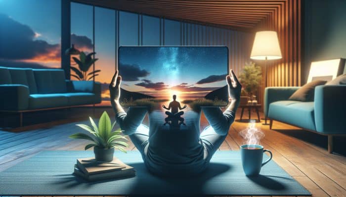 A UK user analysing mood data on a smartphone app, planning self-care after noticing mood declines following long workdays.