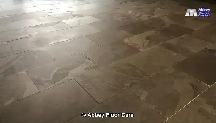 Achieving a Signature Wet Look on Natural Slate Flooring