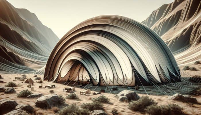 Survival Tent Options: A spacious dome tent with a curved structure, resilient against strong winds, easy to assemble.