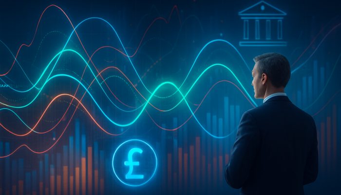 Utilising Cash Flow Tools Before Additional Borrowing: Essential Strategies | DCL Futuristic cash flow graphs guiding UK business leader on seasonal loan decisions under regulatory oversight